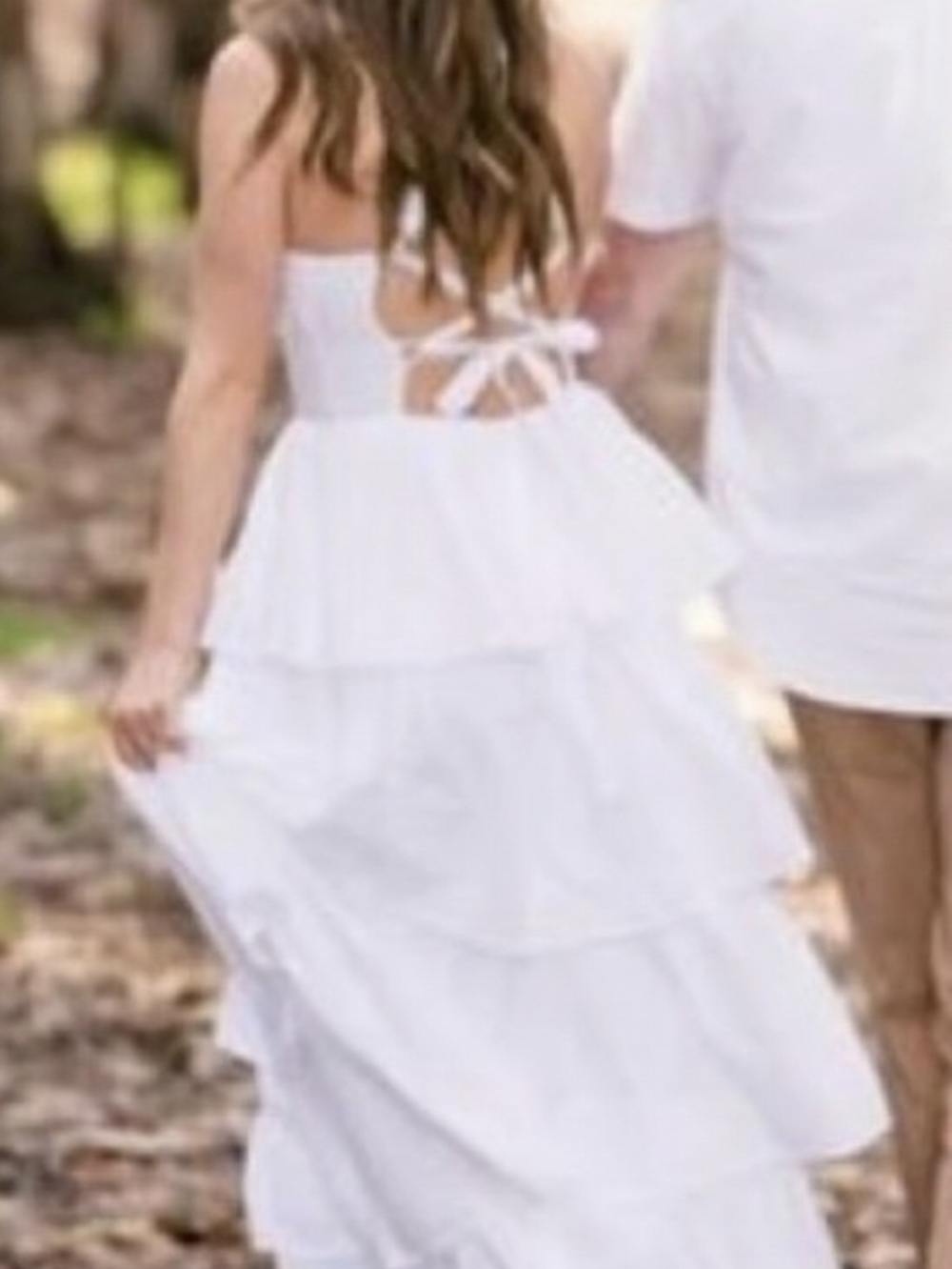 Abercrombie & Fitch White Tiered Maxi Sundress - Size XS - Picture 7 of 8